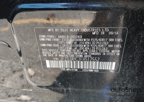 2015 Subaru Forester 2.5I Limited из США, поврежденный, VIN JF2SJAHC3FH512552